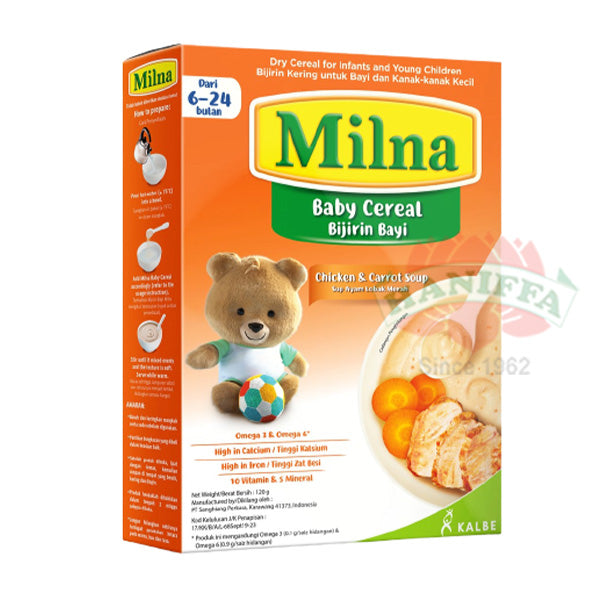 MILNA CEREAL BEEF CHICKEN,CARROT SOUP 6+ 120G Milna